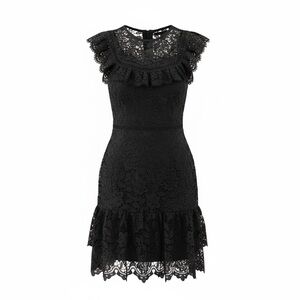 Elegant Black Lace Mini Dress